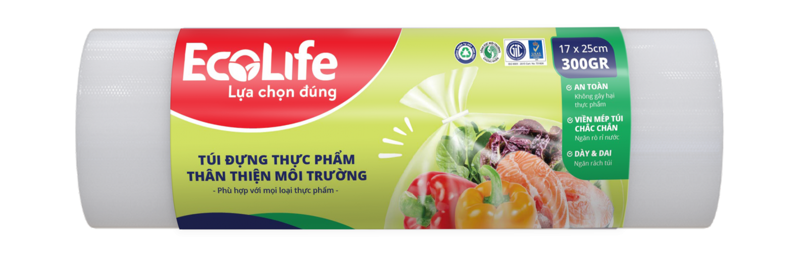 ECOLIFE biodegradable food bags 17x25cm (300gr)